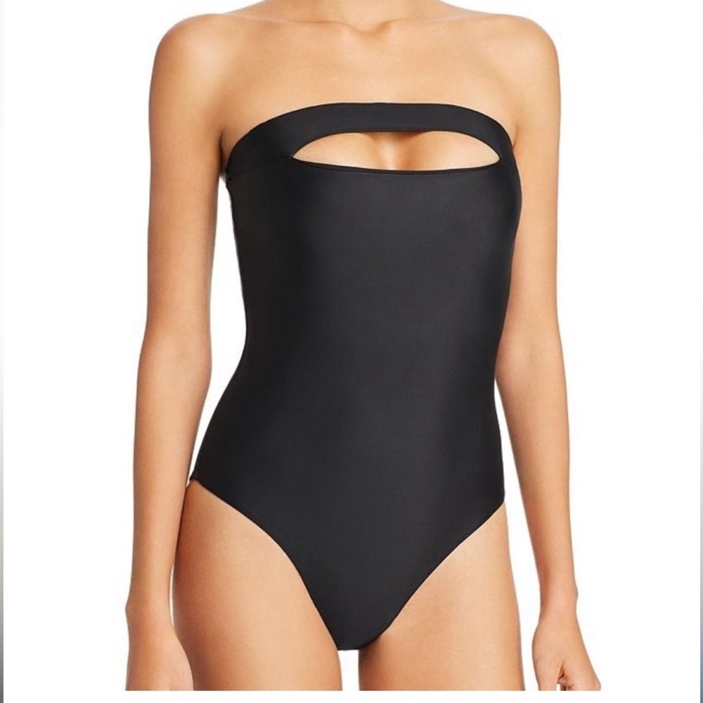 PilyQ Sabrina Bandeau Cutout One Piece Swimsuit Size M